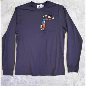 Disney Mickey Mouse Pocket Long Sleeve Shirt Walt Disney World Castle Small